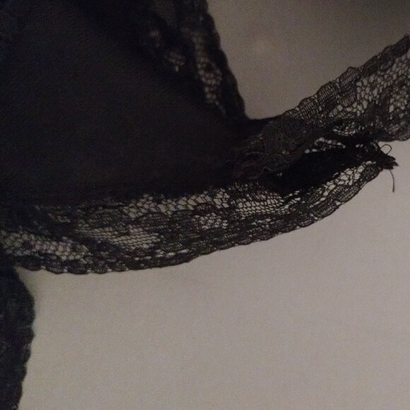 BLACK Vintage Luxite by Holeproof Nylon Slip Lace BODICE Size 34 Slip Dress-READ - Picture 11 of 11